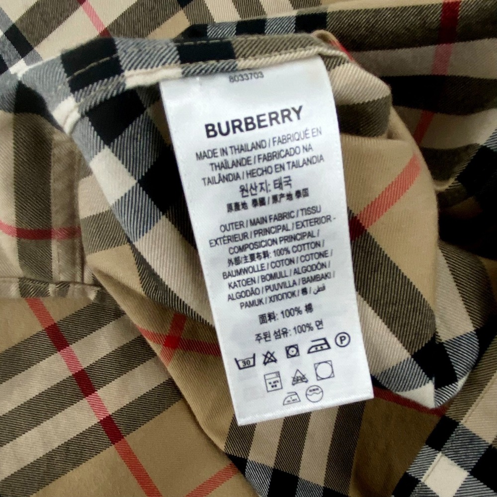 Burberry London Long Sleeve Shirt Women's XXL Button Up Pocket Cotton Plaid LKNU - Picture 6 of 7